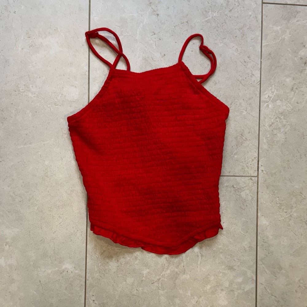 Red Summer or Winter layering Kids Art Class tank top